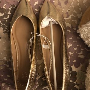 Brand New Pointy Toe Gold Flats